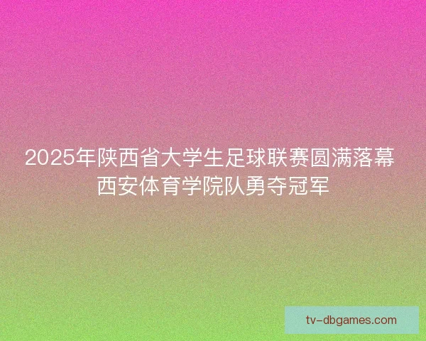 2025年陕西省大学生足球联赛圆满落幕 西安体育学院队勇夺冠军